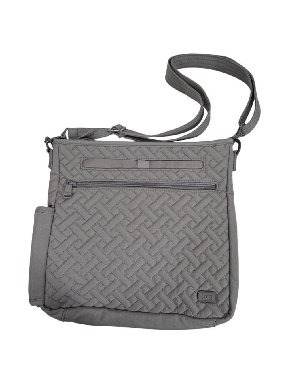 NWOT Lug Somersault Pearl Gray Quilted Shoulder Crossbody Bag Adjust Strap RFID